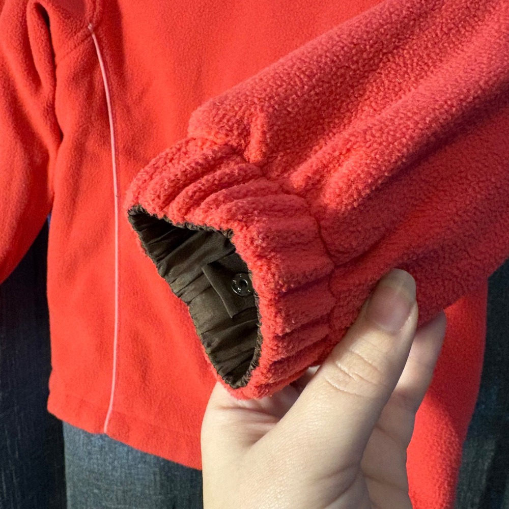 OshKosh B'gosh Reversible Zipper Jacket Pink Brown Fleece Windbreaker (Girls 6x) - Picture 6 of 10